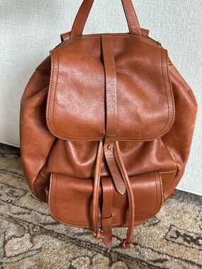 Madewell Transporter Backpack in Brown Leather